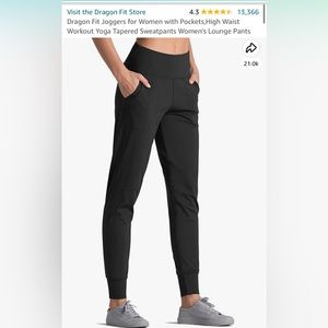 Dragon Fit Joggers with Pockets,High Waist Yoga Tapered Sweatpants/Lounge